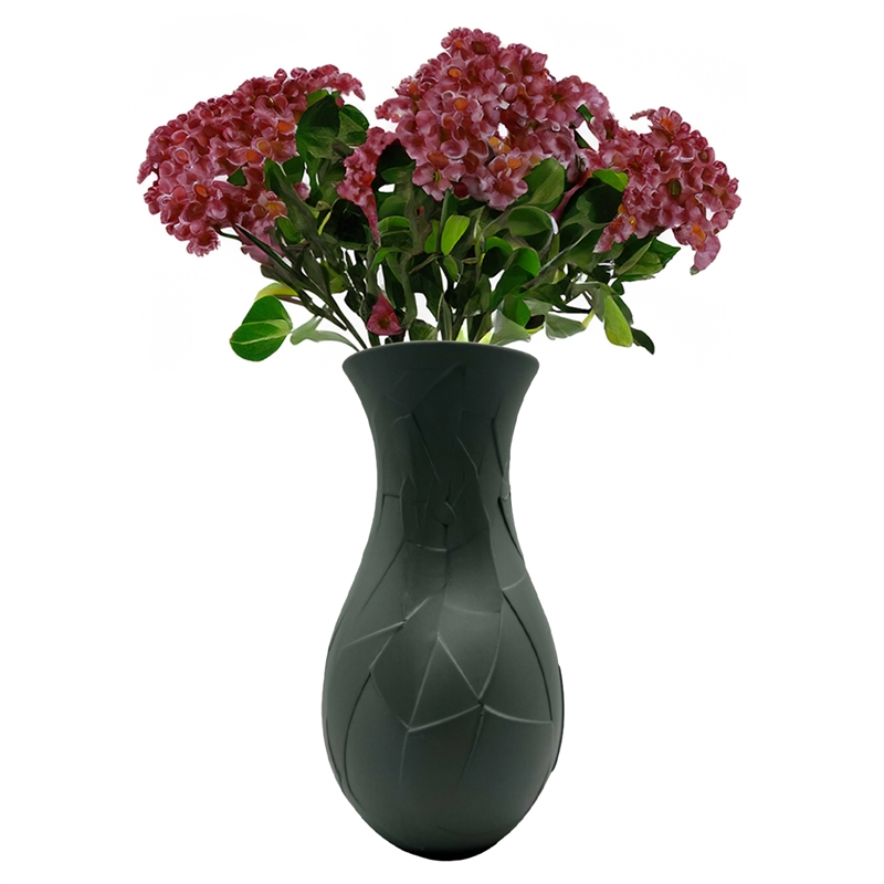 Bergamo Art 12 Inch Tall Ceramic Flower Vase in Grey