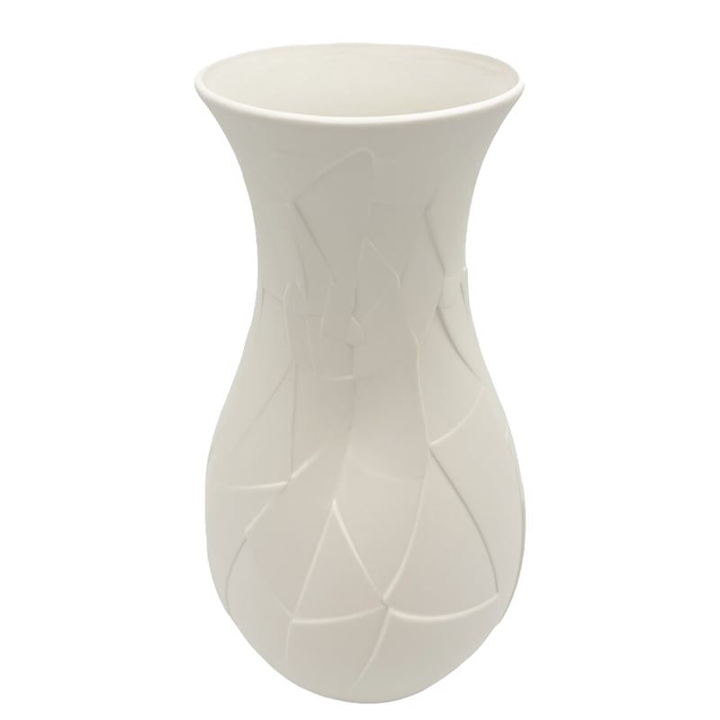 Bergamo Art 12 Inch Tall Ceramic Flower Vase in Whtie