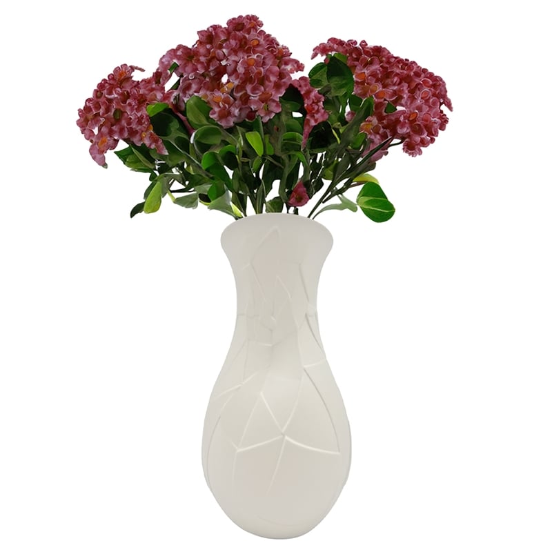Bergamo Art 12 Inch Tall Ceramic Flower Vase in Whtie