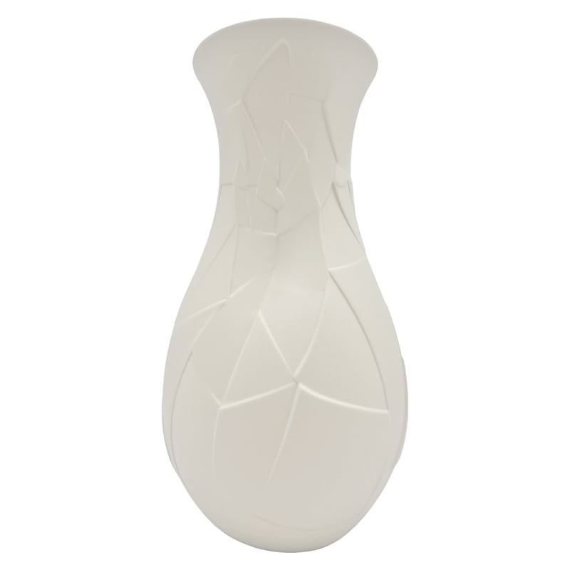 Bergamo Art 12 Inch Tall Ceramic Flower Vase in Whtie