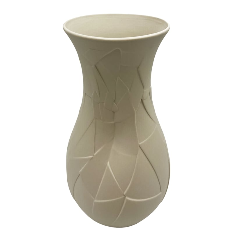 Bergamo Art 12 Inch Tall Ceramic Flower Vase in Beige