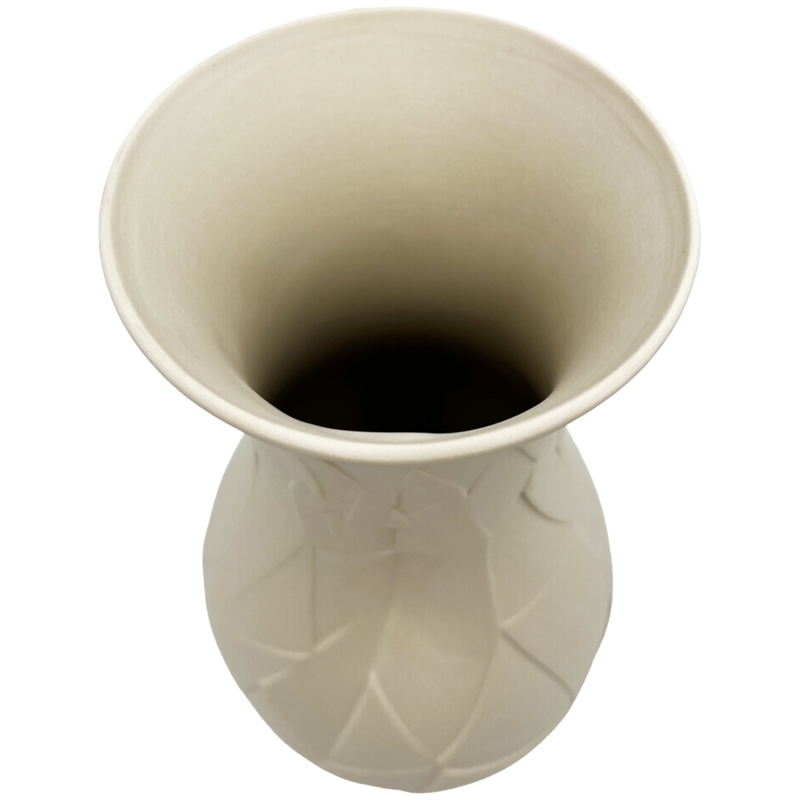 Bergamo Art 12 Inch Tall Ceramic Flower Vase in Beige
