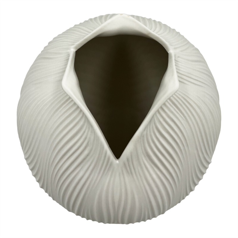 Bergamo Art 9 Inch Tall Modern Ceramic Flower Vase in White