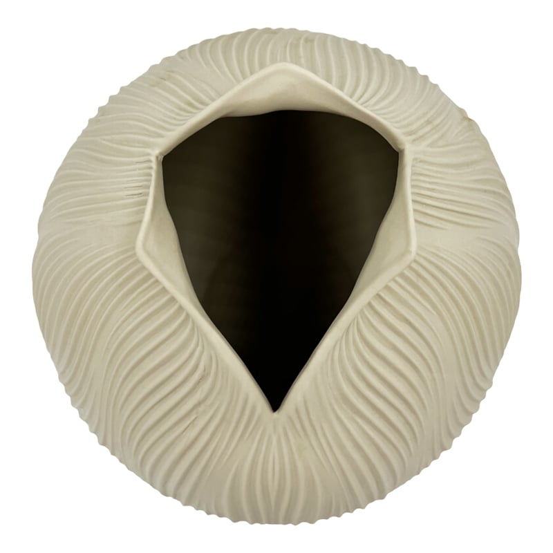 Bergamo Art 9 Inch Tall Modern Ceramic Flower Vase in Beige