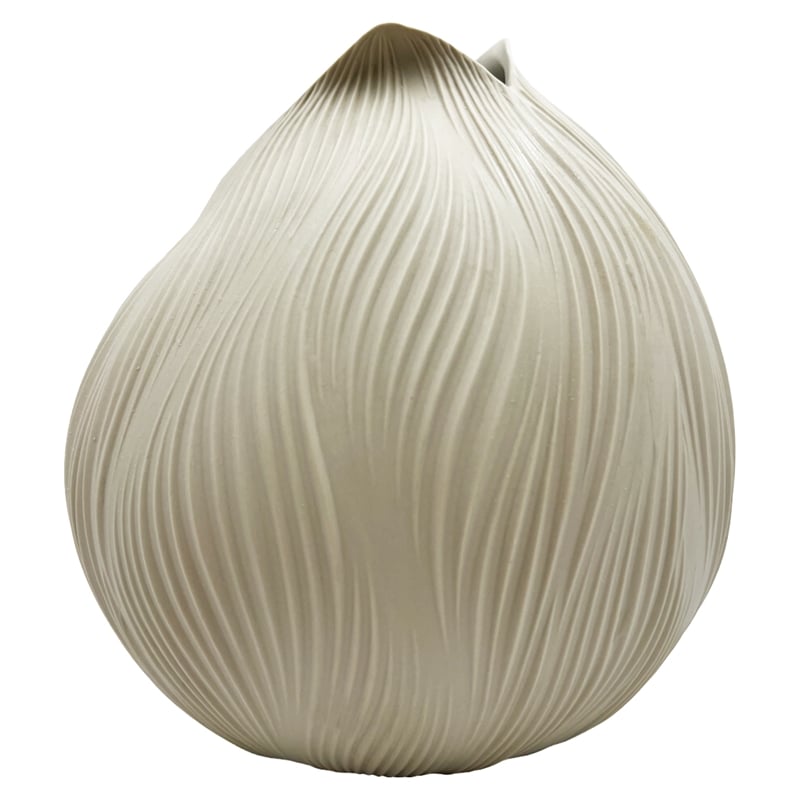 Bergamo Art 9 Inch Tall Modern Ceramic Flower Vase in Beige
