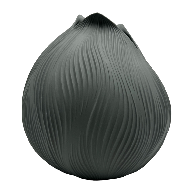 Bergamo Art 9 Inch Tall Modern Ceramic Flower Vase in Grey
