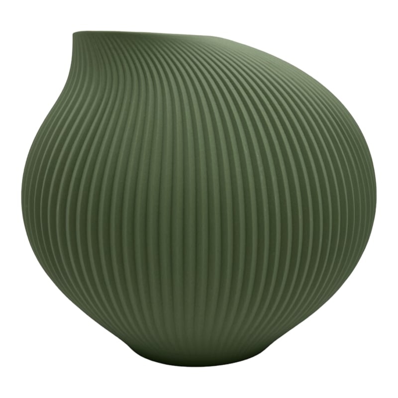 Bergamo Art 7 Inch Wide Modern Ceramic Vase for Flowers in Green