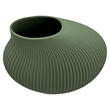 Bergamo Art 7 Inch Wide Modern Ceramic Vase for Flowers in Green