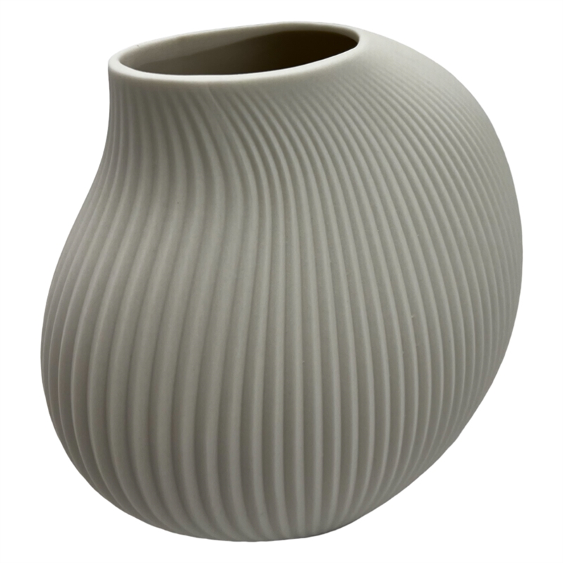 Bergamo Art 7 Inch Wide Modern Ceramic Vase for Flowers in White