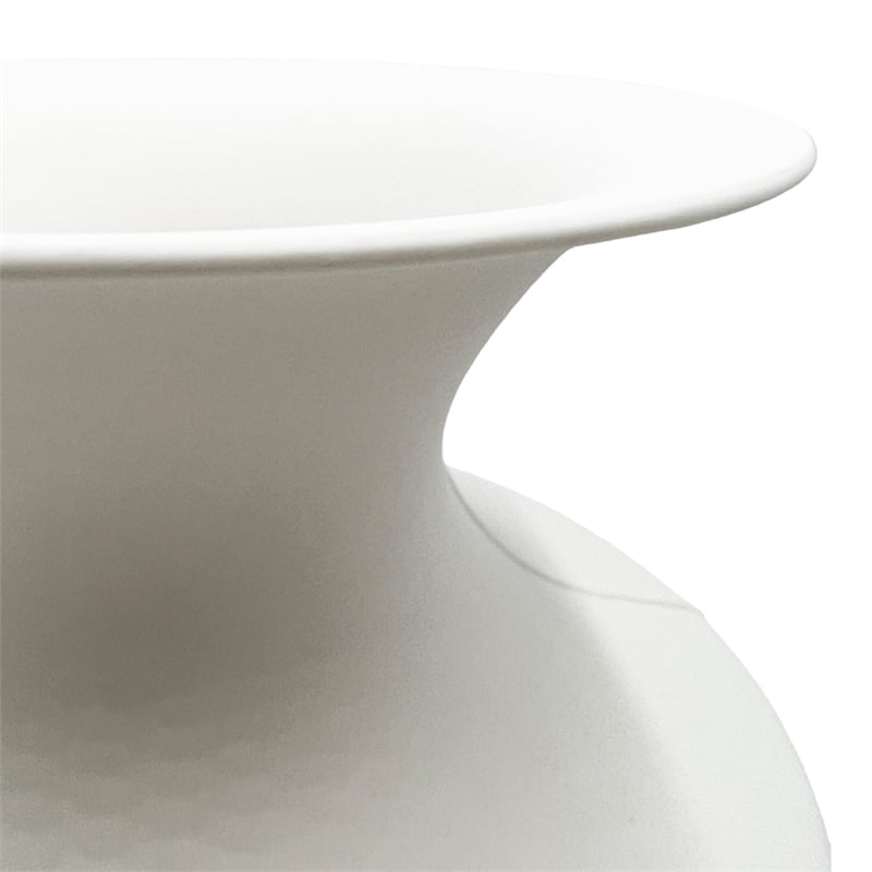 Bergamo Art 10 Inch Wide White Ceramic Vase