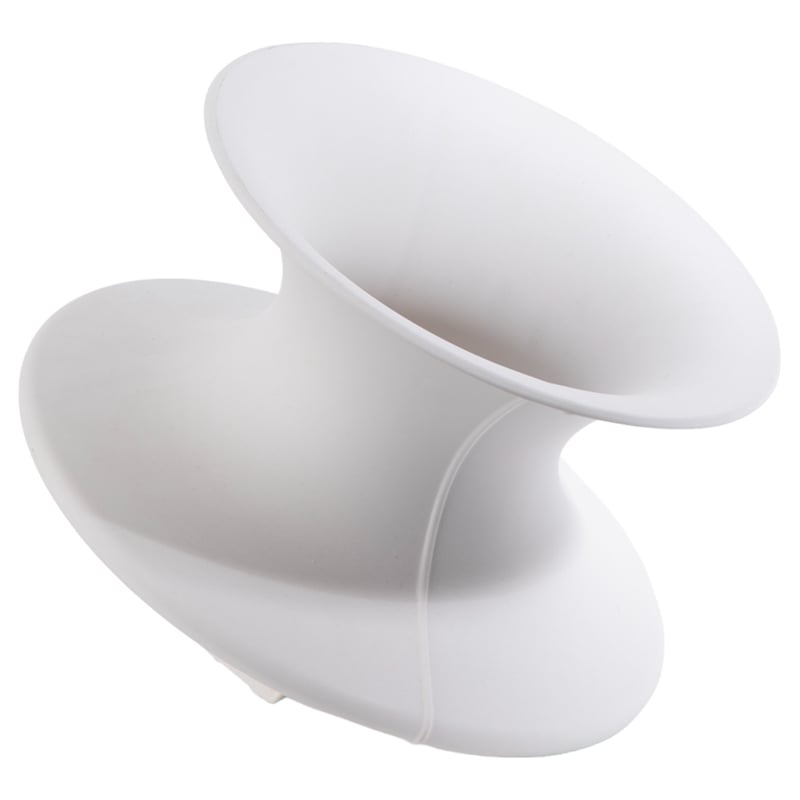 Bergamo Art 10 Inch Wide White Ceramic Vase
