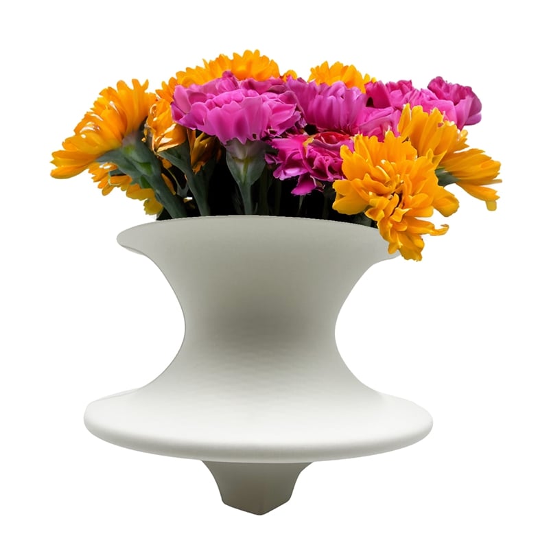 Bergamo Art 10 Inch Wide White Ceramic Vase