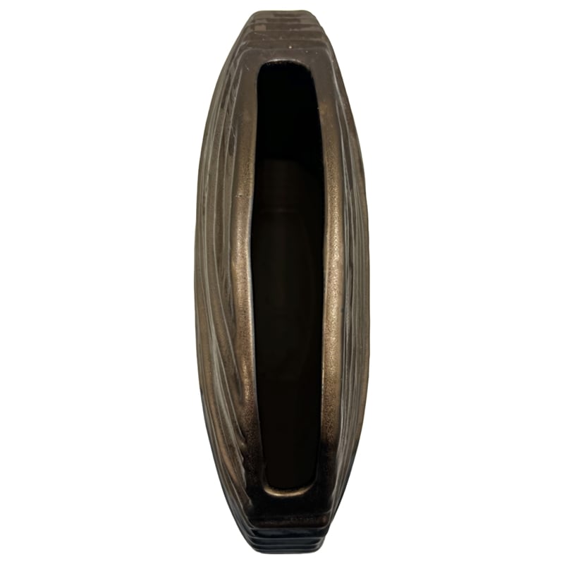 Bergamo Art 12 Inch Tall Brown and Gray Ceramic Vase