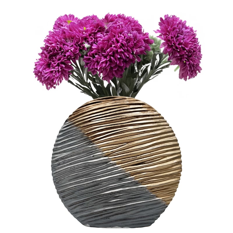 Bergamo Art 12 Inch Tall Brown and Gray Ceramic Vase