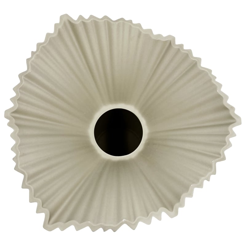 Bergamo Art 11 Inch Tall Modern Beige Ceramic Vase