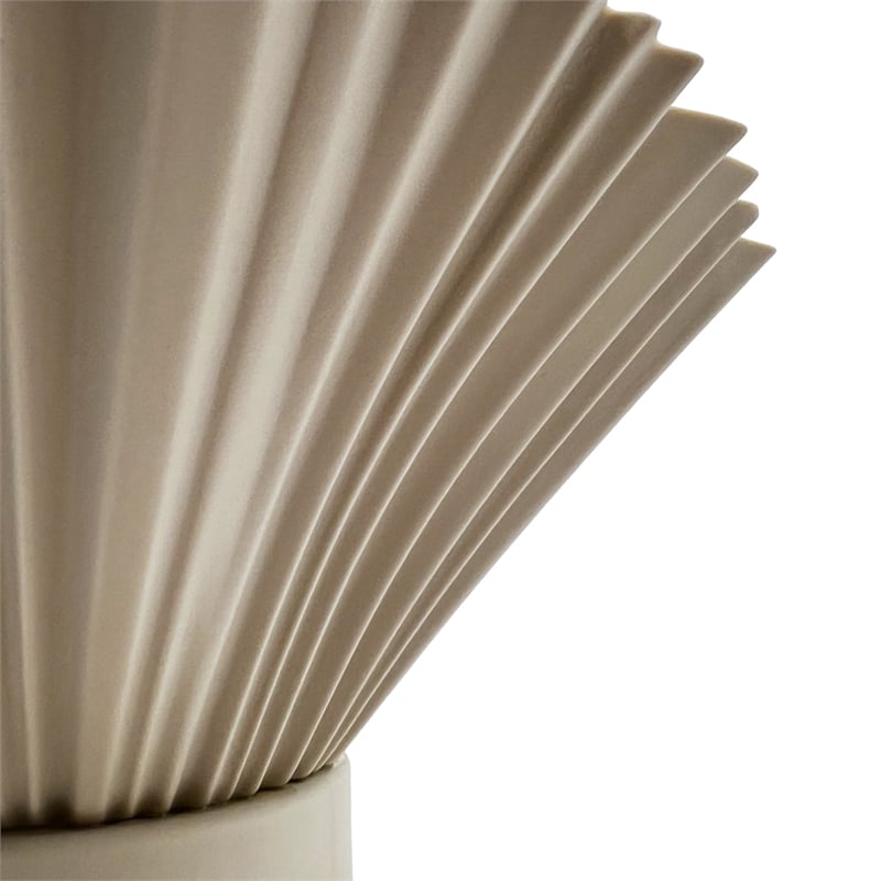 Bergamo Art 11 Inch Tall Modern Beige Ceramic Vase