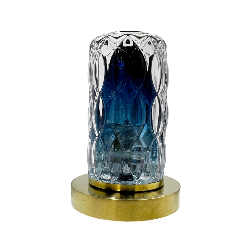 Bergamo Art Gold Brass Bathroom Faucet with Blue and Red Glass Handles