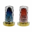 Bergamo Art Gold Brass Bathroom Faucet with Blue and Red Glass Handles