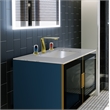 Bergamo Art Gold Brass Bathroom Faucet with Blue and Red Glass Handles