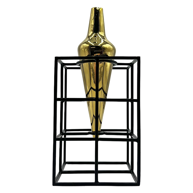 Bergamo Art 11 Inch Tall Amphora Cage Vase for Flowers