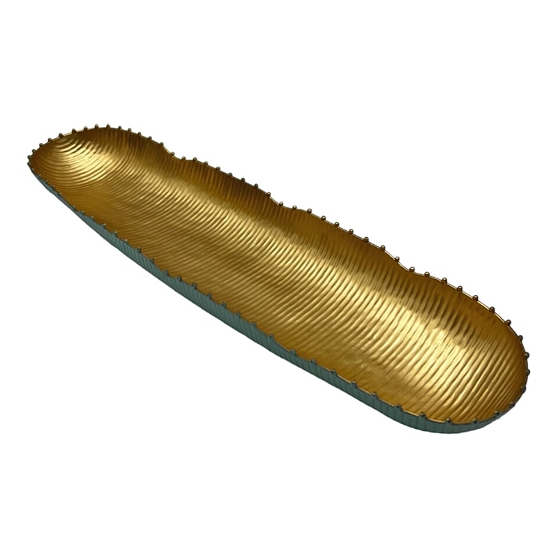 Bergamo Art 18 Inch Wide Aluminum Cactus Ribbed Boat Plate