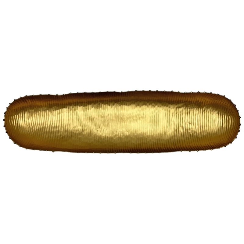 Bergamo Art 18 Inch Wide Aluminum Cactus Ribbed Boat Plate