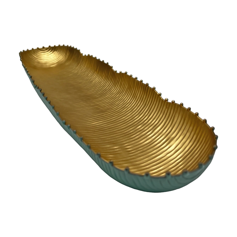 Bergamo Art 18 Inch Wide Aluminum Cactus Ribbed Boat Plate