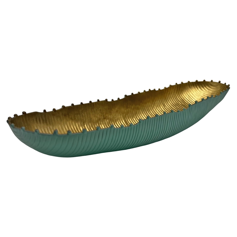 Bergamo Art 15 Inch Wide Aluminum Cactus Ribbed Boat Plate