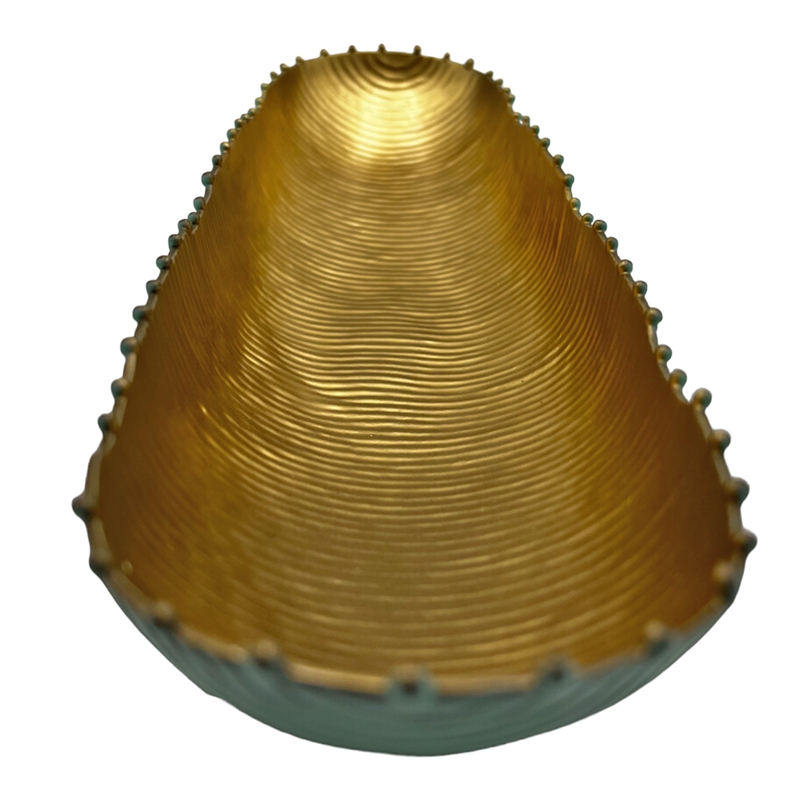 Bergamo Art 15 Inch Wide Aluminum Cactus Ribbed Boat Plate