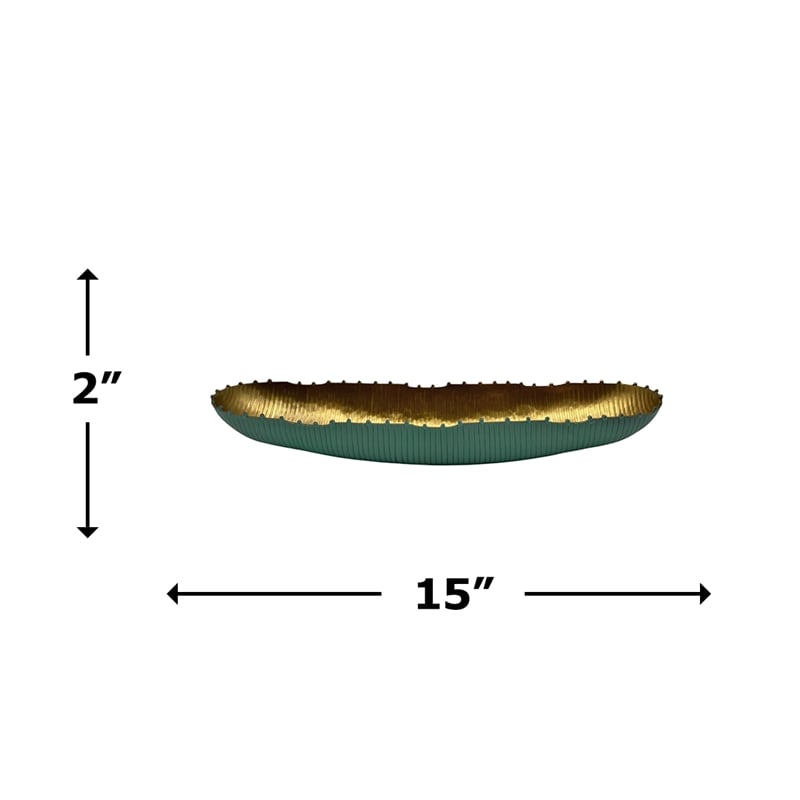 Bergamo Art 15 Inch Wide Aluminum Cactus Ribbed Boat Plate