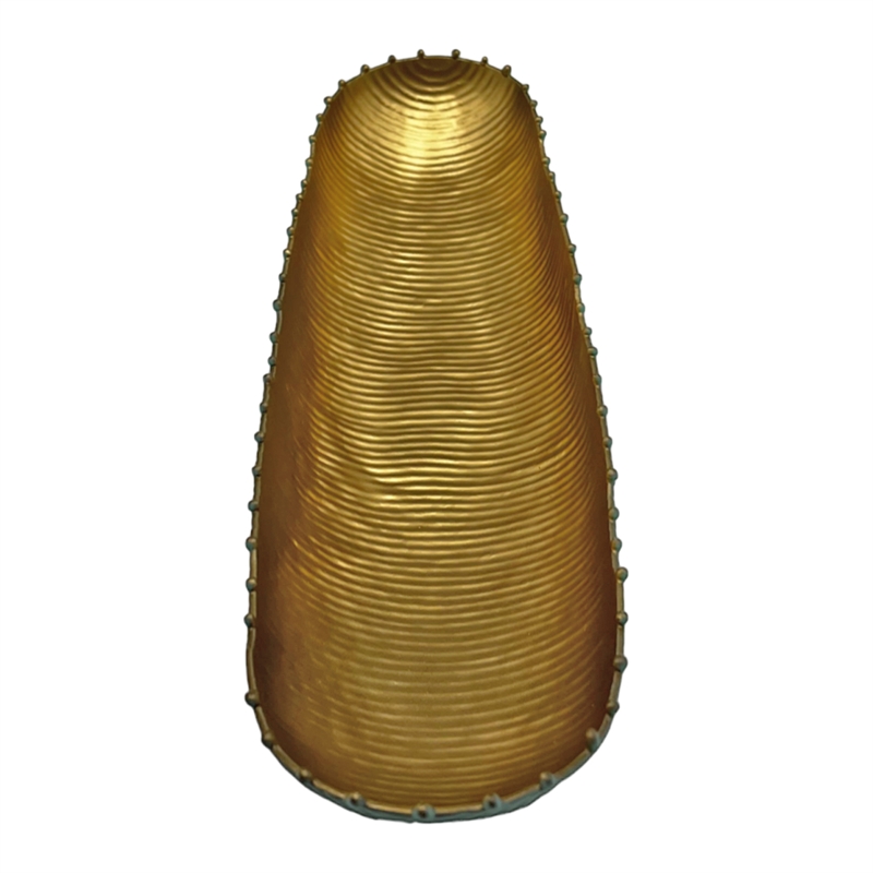 Bergamo Art 15 Inch Wide Aluminum Cactus Ribbed Boat Plate