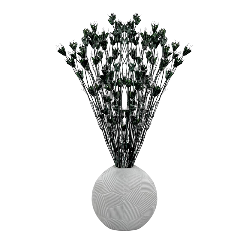 Bergamo Art Bundle of 4 Dried Octagon Flower in Dark Green