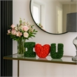 I Heart / Love You  Preserved Bowl Filler Set Romantic Floral Decor- Green Red