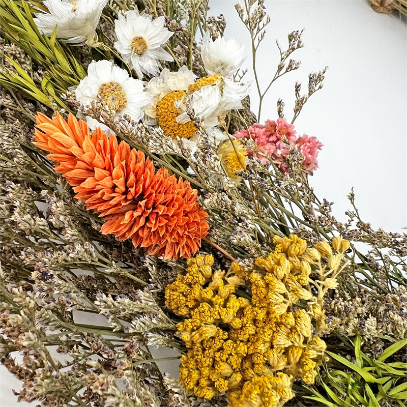 Preserved Botanical Wreath Green Natural Mixed Blooms