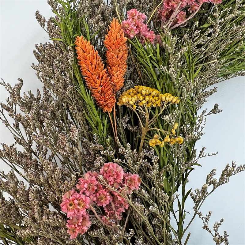 Preserved Botanical Wreath Green Natural Mixed Blooms