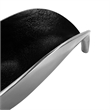 18 inch Aluminum Leaf Boat Bowl Silver & Black Matte Centerpiece