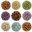 Handmade Preserved Topiary Balls Set of 9 Decorative Floral Orbs