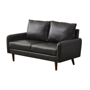 GOOEEN Faux Leather Loveseat Modern Sofa for Living Room/Office Gray