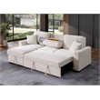 GOOEEN Chenille Pull Out Sofa Bed Modern L-Shaped Sleeper Sofa Beige