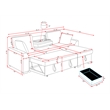 GOOEEN Chenille Pull Out Sofa Bed Modern L-Shaped Sleeper Sofa Beige