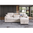 GOOEEN Chenille Pull Out Sofa Bed Modern L-Shaped Sleeper Sofa Beige