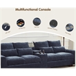 GOOEEN Modern Sectional Sofa Chenille Living Room Set with Console Dark Grey