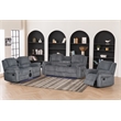 3-Piece Reclining Corduroy Sofa Set LED Strip & Speaker Gray