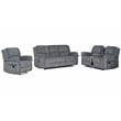 3-Piece Reclining Living Room Set Fabric Modern Sofa Set Led & Speaker Gray