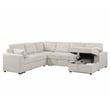 Modern Sleeper Sofa Set with Pull Out Bed Storage Chaise Fabric Beige