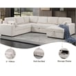 Modern Sleeper Sofa Set with Pull Out Bed Storage Chaise Fabric Beige