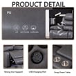 3-Piece Faux Leather Reclining Sofa Set Drop Down Table USB Charging Gray