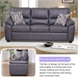 3-Piece Living Room Sofa Set Matte Faux Leather Living Room Set Dark Gray
