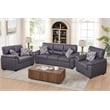 3-Piece Living Room Sofa Set Matte Faux Leather Living Room Set Dark Gray
