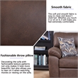 3-Piece Living Room Sofa Set Matte Faux Leather Living Room Set Brown
